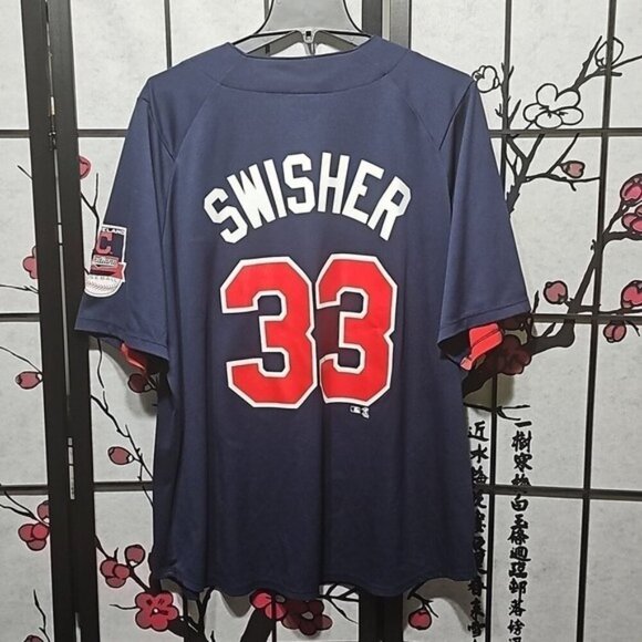 Vintage Cleveland Indians Navy and‎ Red Jersey Swisher #33 Size XL - Picture 6 of 6